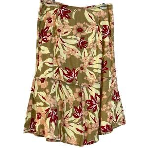 Y2K 90s Esprit Collection Floral Bias Cut Skirt Size 10 Flowy floral skirt